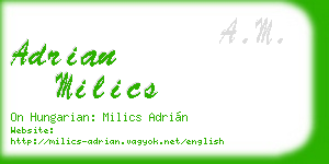 adrian milics business card